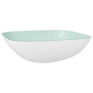 vidaXL valamu, klaas, 42x42x14 cm, valge
