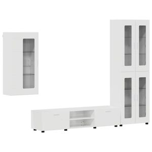 vidaXL Telerikapi komplekt FLORIN 3 pcs Kergelt l&auml;ikiv valge Tehispuit