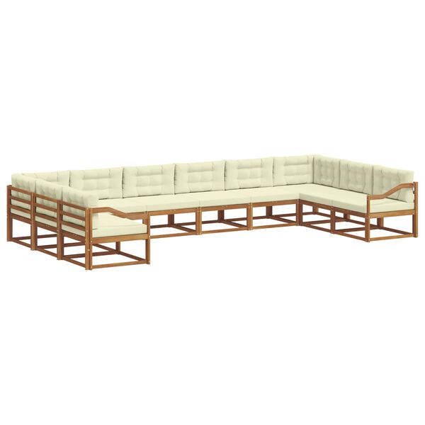 vidaXL V&auml;li diivanikomplekt padjaga 10 pcs Looduslik ja kreem