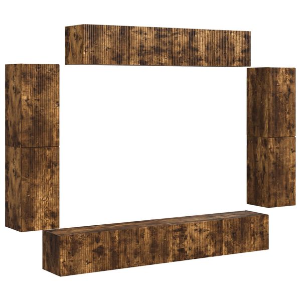 vidaXL Telerikapp 8 pcs Suitsetatud tamm