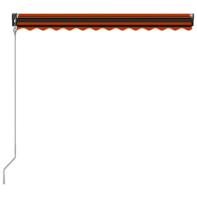 vidaXL automaatselt sissetõmmatav varikatus, 350 x 250 cm, oranž ja pruun