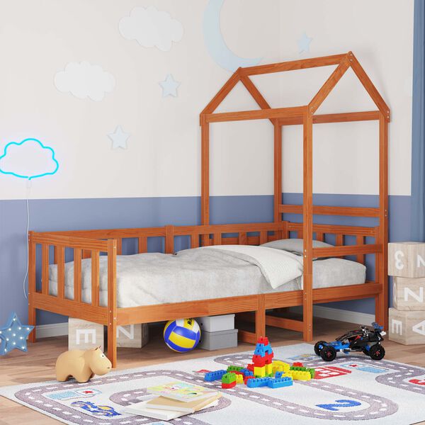 vidaXL P&auml;eva Voodi Komplekt 2 pcs Vahapruun Tahke m&auml;nd