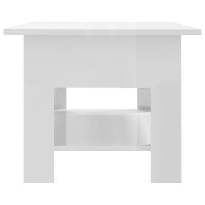 vidaXL kohvilaud, kõrgläikega valge, 102 x 55 x 42 cm, puitlaastplaat