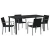 vidaXL Aia s&ouml;&ouml;gilaudade komplekt 5 pcs Must ja Hall PE rattan