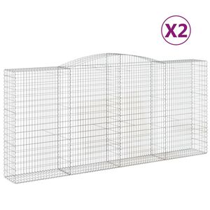 vidaXL kaarekujulised gabioonkorvid 2 tk, 400x50x180/200 cm, raud