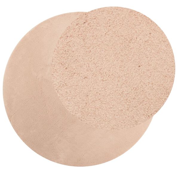 vidaXL vaip "HUARTE", l&uuml;hikese narmaga, pestav, kahvaturoosa, &Oslash;120 cm