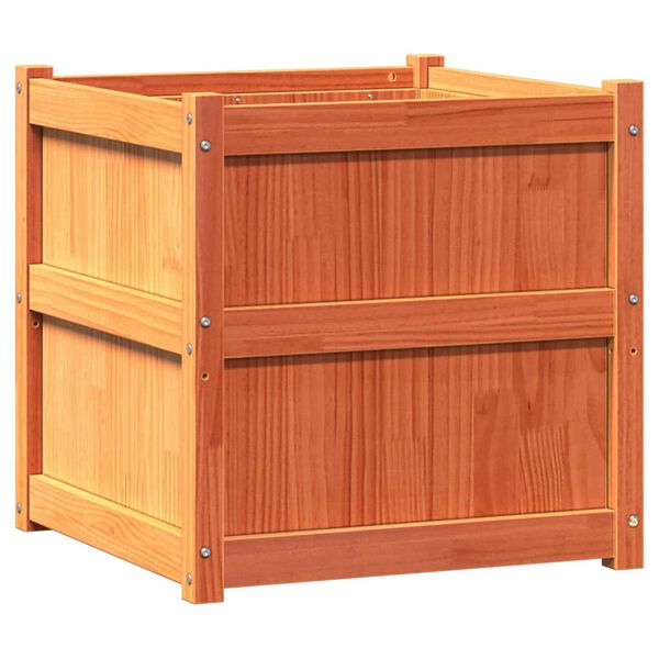 vidaXL aia taimekast, vahapruun, 60 x 60 x 60 cm, männipuit