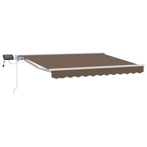 vidaXL Manuaalne varikatus LED-idega Pruunikashall 2,5 x 2 m