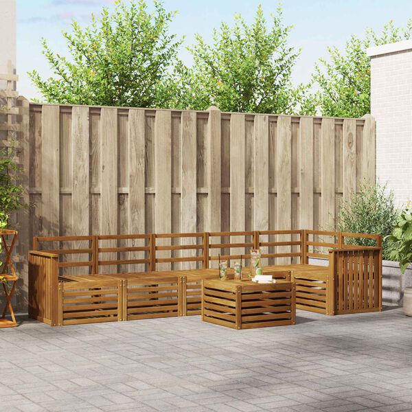 vidaXL Nurgadiivanikomplekt 7 pcs Neutraalne Tugev akatsiapuu