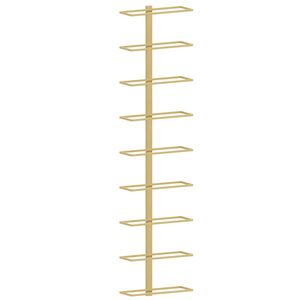 vidaXL seinale kinnitatav veiniriiul 9 pudelile, kuldne raud