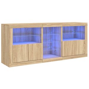 vidaXL puhvetkapp LED-tuledega, Sonoma tamm, 181,5 x 37 x 67 cm
