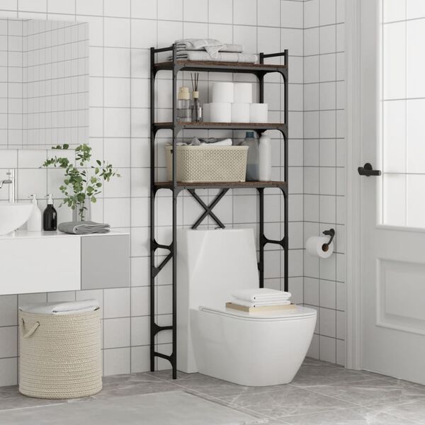 vidaXL riiul pesumasina kohale, pruun tamm, 67x25x163 cm, tehispuit