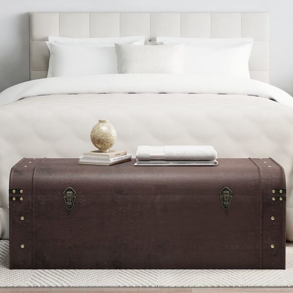 vidaXL lukkudega aardekirst, tumepruun, 110 x 50 x 39,5 cm, vineer