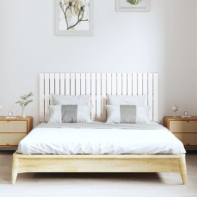 vidaXL seinale kinnitatav voodipeats, valge, 147x3x60 cm, männipuit