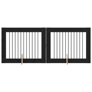 vidaXL Koerav&auml;rav koos aluspuudega 2 pcs Must tamm 100 x 80 cm