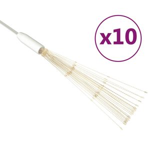 vidaXL &otilde;ue ilutulestiku j&otilde;ulutuled, 10 tk, soe valge, 20 cm, 1400 LEDi