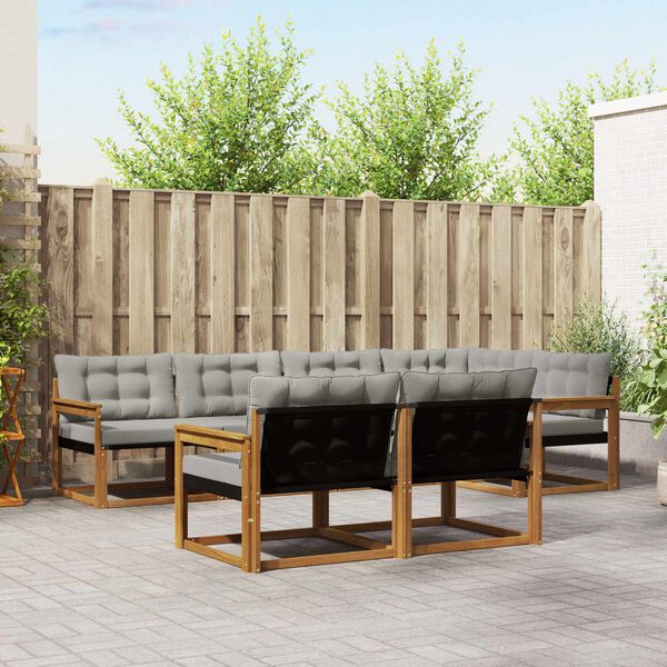 vidaXL V&auml;li diivanikomplekt padjaga 7 pcs Looduslik ja Hele Hall