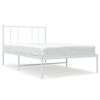 vidaXL metallist voodiraam peatsiga, valge, 100 x 190 cm