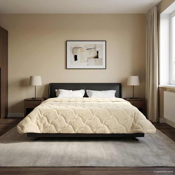 vidaXL Talve tek cream 220 x 240 cm Mikrokiud ja Teddy villa