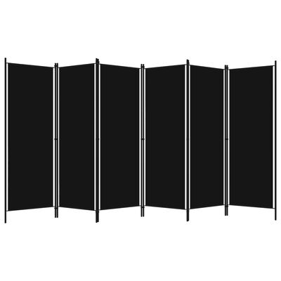 vidaXL 6 paneeliga ruumijagaja, must, 300 x 180 cm