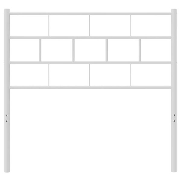 vidaXL metallist voodipeats, valge, 80 cm