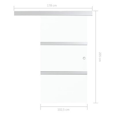 vidaXL liuguks, ESG-klaas ja alumiinium, 102,5 x 205 cm, hõbedane