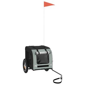 vidaXL lemmiklooma ratta j&auml;relk&auml;ru, hall ja must, oxford kangas/raud