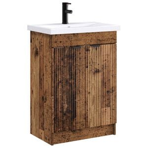 vidaXL Vannitoa m&ouml;&ouml;bleset Vana puit 56 x 37,5 x 81 cm Tehispuit
