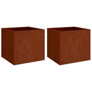 vidaXL taimekast, 2 tk, 42x40x39 cm, Corten teras