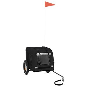 vidaXL lemmiklooma ratta j&auml;relk&auml;ru, must, oxford kangas/raud