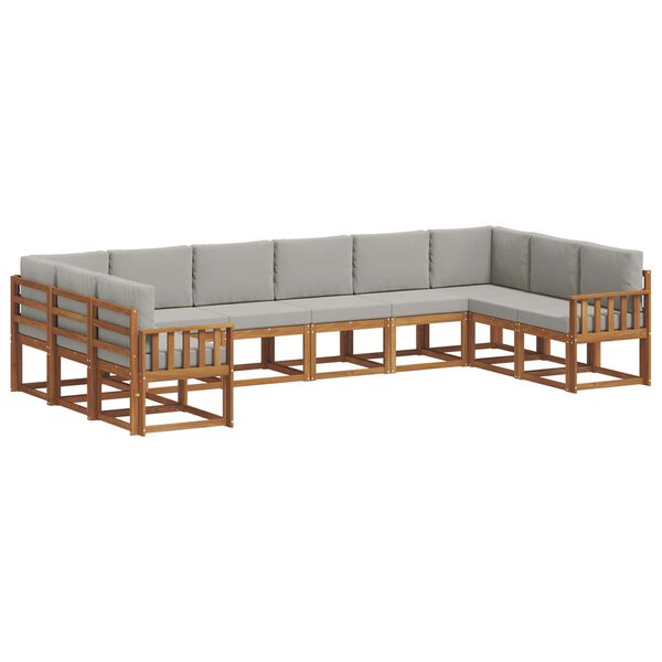 vidaXL V&auml;li diivanikomplekt padjaga 10 pcs Looduslik ja Hele Hall