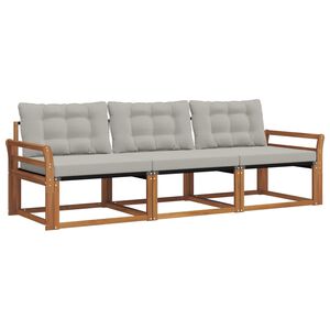 vidaXL V&auml;li diivanikomplekt padjaga 3 pcs Looduslik ja Hele Hall