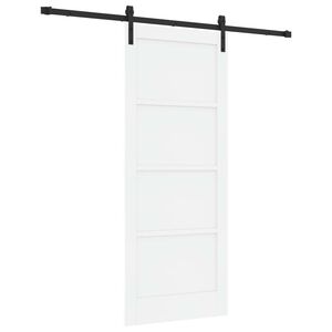 vidaXL Libisev uks Valge ja must 83 x 202 cm Toekas m&auml;nnipuit