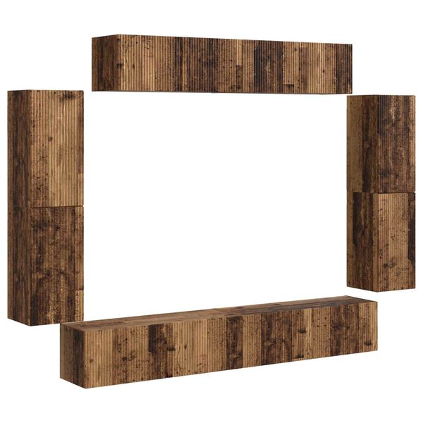 vidaXL Telerikapp 8 pcs Vana puit