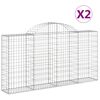 vidaXL kaarekujulised gabioonkorvid 2 tk, 200x30x100/120 cm, raud