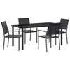 vidaXL Aia s&ouml;&ouml;gilaudade komplekt 5 pcs Must PE rattan