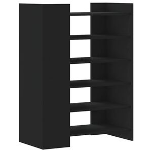 vidaXL jalatsikapp, must, 74,5 x 37,5 x 100 cm, tehispuit