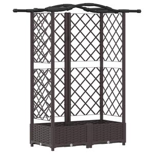 vidaXL T&otilde;stetud Padi Kase ja Katusega Pruun 124 x 40 x 123 cm PP