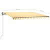 vidaXL iseseisev käsitsitõmmatav varikatus, 400 x 300 cm kollane/valge
