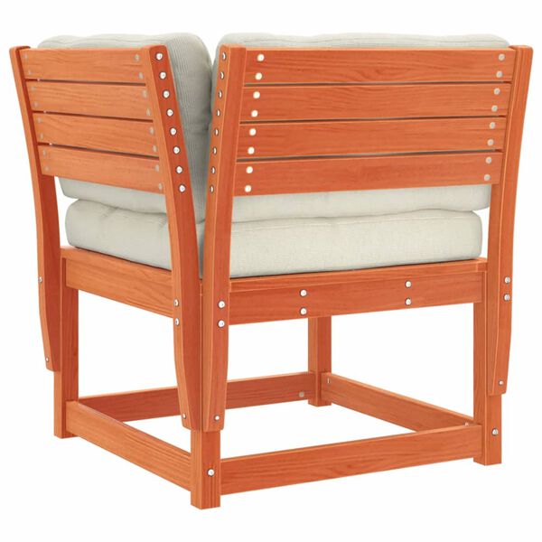 vidaXL 4-osaline aiam&ouml;&ouml;bli komplekt patjadega, vahapruun, m&auml;nnipuit