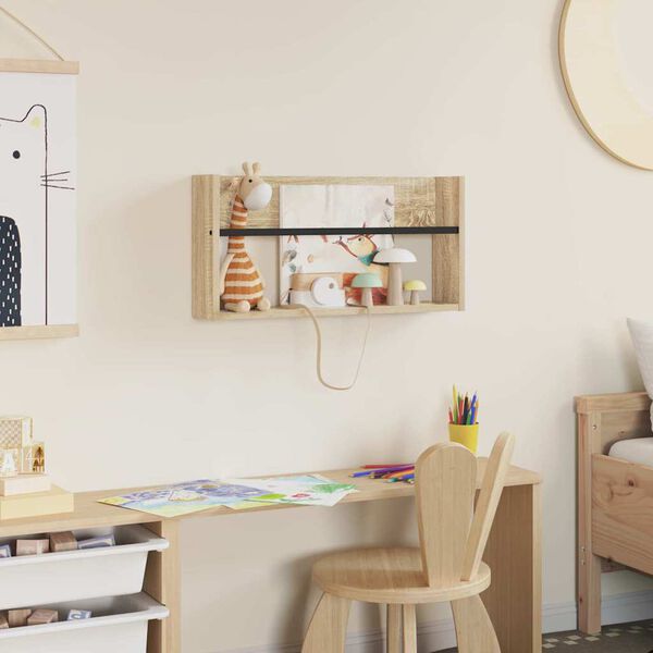 vidaXL Ajakirja riiul riiuliga Sonoma tamm 60 x 12 x 30 cm Tehispuit