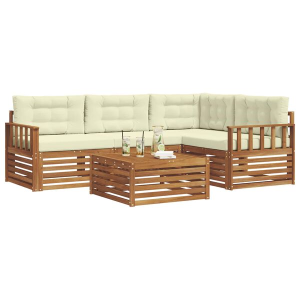 vidaXL V&auml;li diivanikomplekt padjaga 5 pcs Looduslik ja kreem