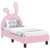 vidaXL Kuni 3-aastase voodi raam koos peatoega Roosa 70 x 140 cm PU
