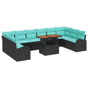 vidaXL Aia Diivanikomplekt ladustamisega 11 pcs Must Pol&uuml;rooster