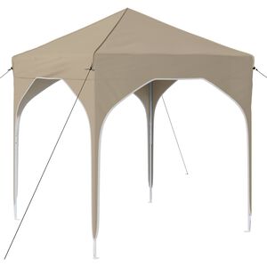 vidaXL &Uuml;hepuuline peotelk 194 x 194 x 245 cm Kreemjas