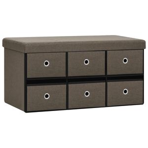 vidaXL kokkupandav hoiupink, pruun, 76x38x38 cm, kunstlina