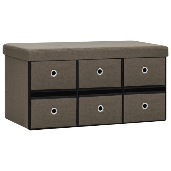 vidaXL kokkupandav hoiupink, pruun, 76x38x38 cm, kunstlina