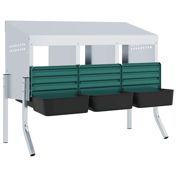 vidaXL kanade pesakast 3 sektsiooniga jalgadega, tsingitud terasest