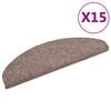vidaXL isekleepuvad trepimatid, 15 tk, 65 x 21 x 4 cm, helepruun, poolringikujulised, suured