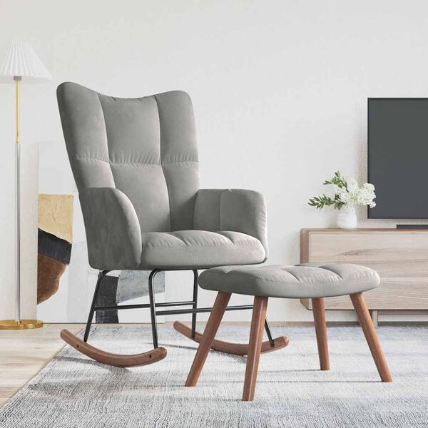 vidaXL kiiktool jalapingiga, helehall, samet